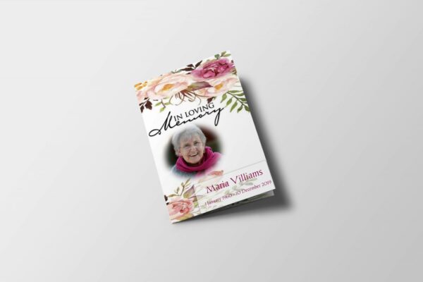 Floral Garden Funeral Program Template - Funeral Pamphlet Site